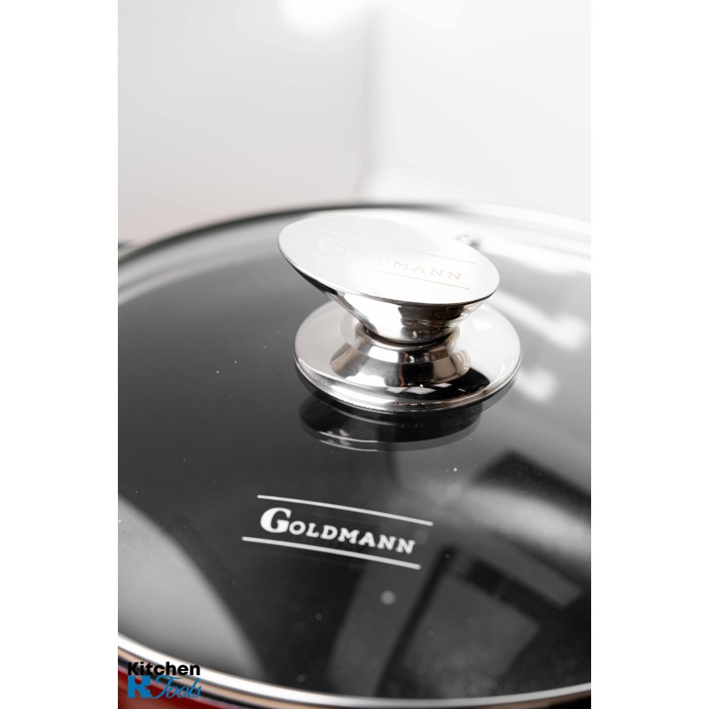 Set vase Goldmann 8 piese, aluminiu antiaderent, maro