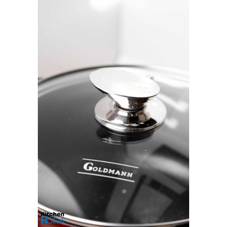 Set vase Goldmann 8 piese, aluminiu antiaderent, maro