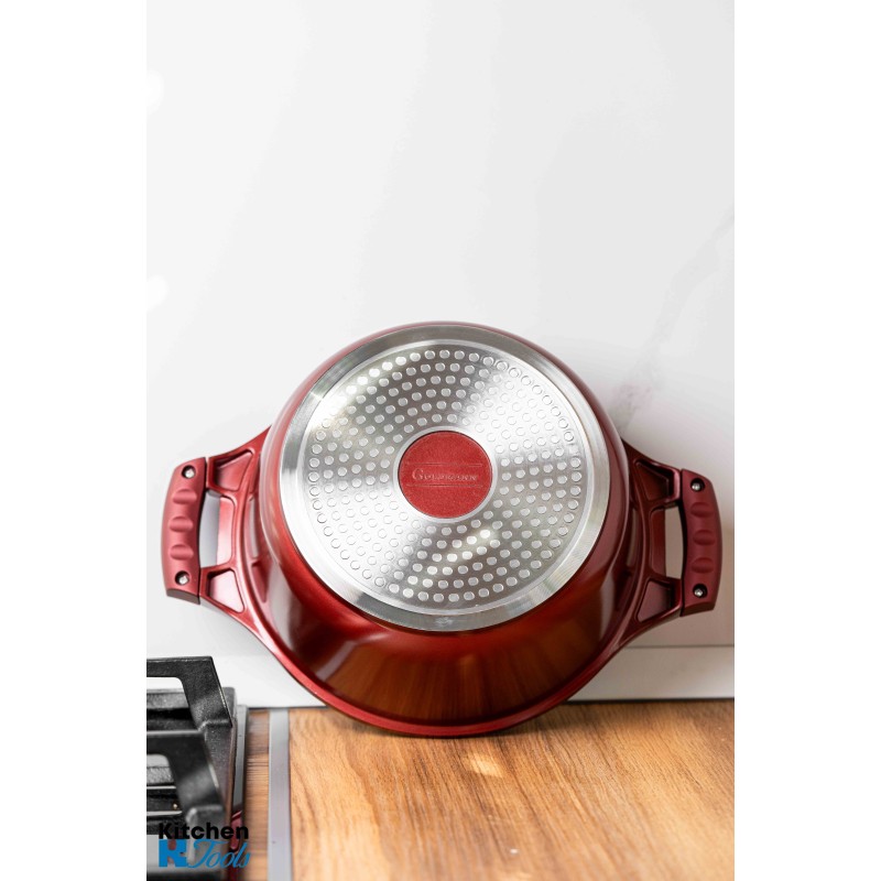 Set vase Goldmann 8 piese, aluminiu antiaderent, maro