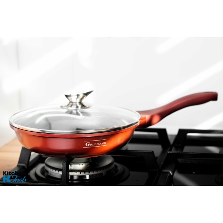 Set vase Goldmann 8 piese, aluminiu antiaderent, maro