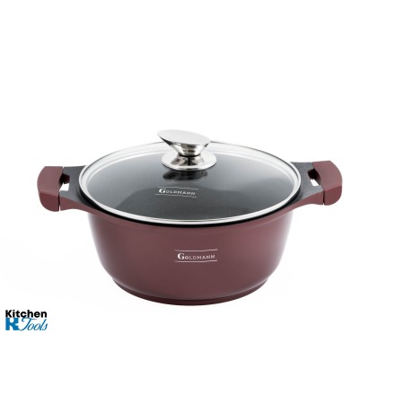 Set vase Goldmann 8 piese, aluminiu antiaderent, maro