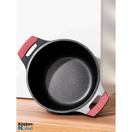 Set vase Goldmann 8 piese, aluminiu antiaderent, maro