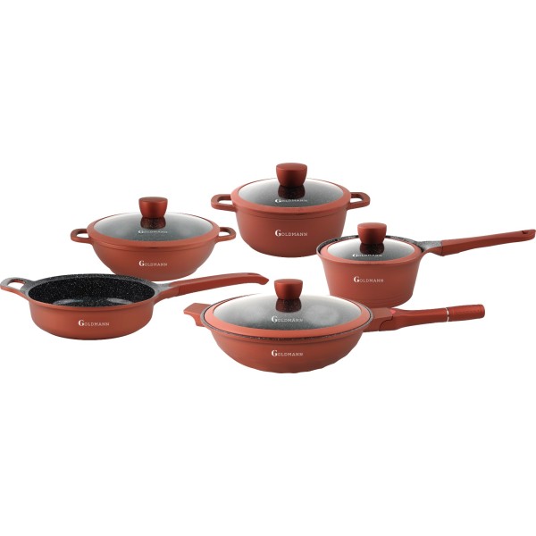 Set Vase Gătit 9 Piese, Aluminiu Turnat, Goldmann