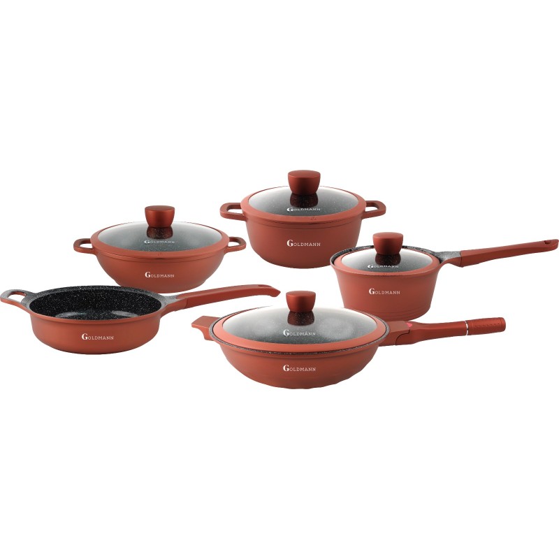 Set Vase Gătit 9 Piese, Aluminiu Turnat, Goldmann