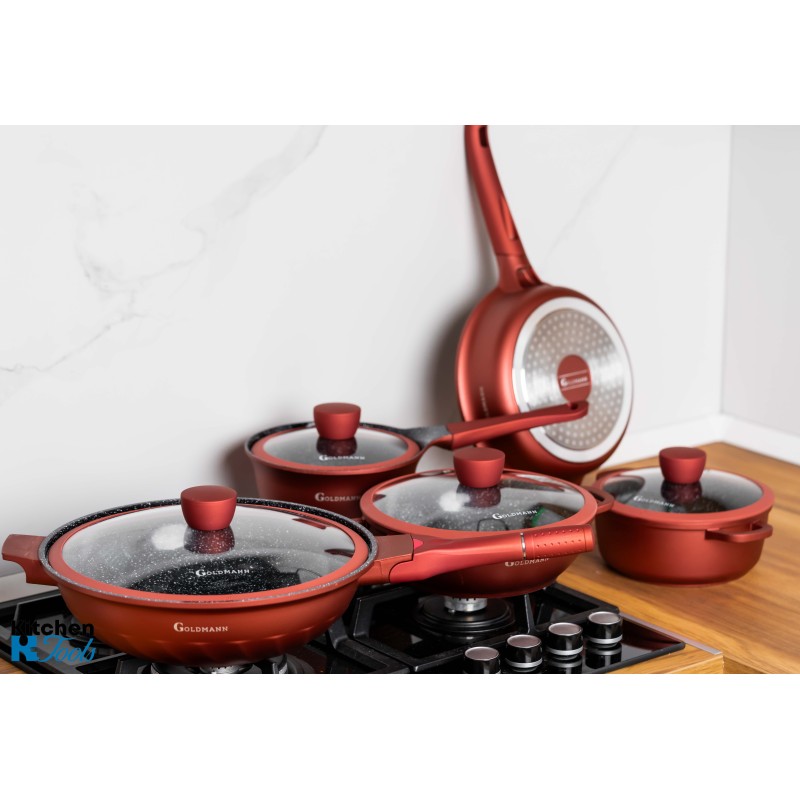 Set Vase Gătit 9 Piese, Aluminiu Turnat, Goldmann