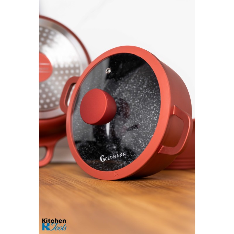 Set Vase Gătit 9 Piese, Aluminiu Turnat, Goldmann