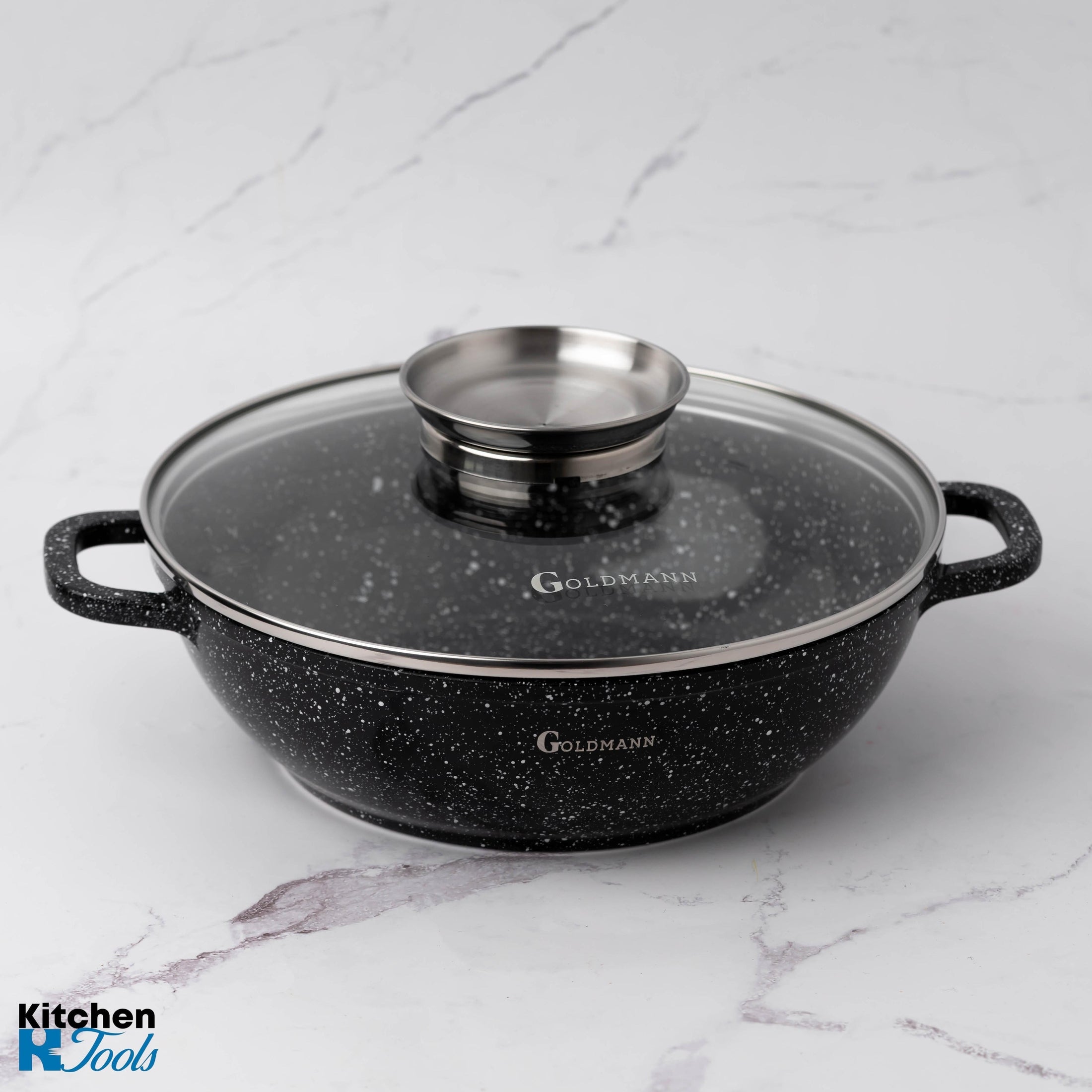 Cratiță aluminiu turnat cu capac termorezistent, Goldmann