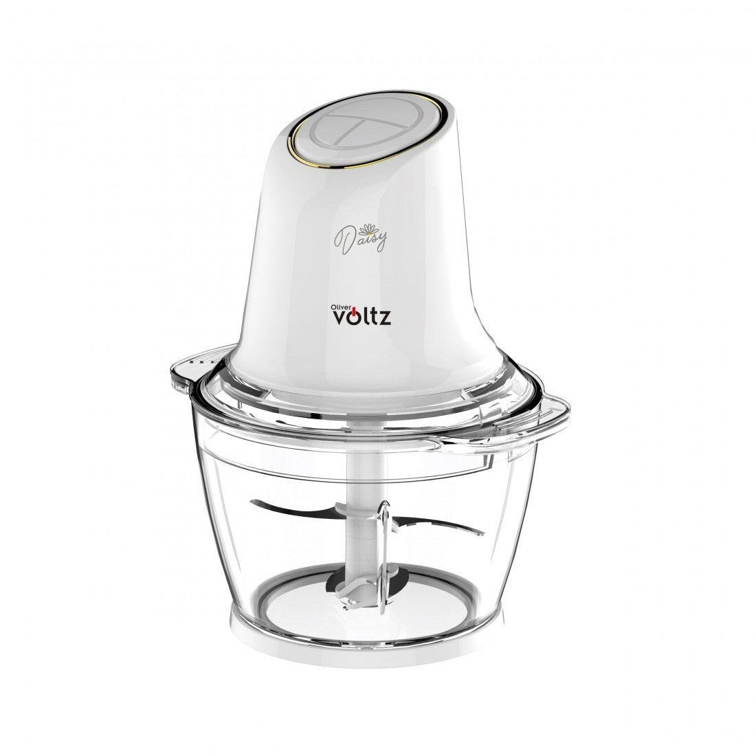 Tocător Alimente 600W, Bol Sticlă 1L, Oliver Voltz Daisy Alb