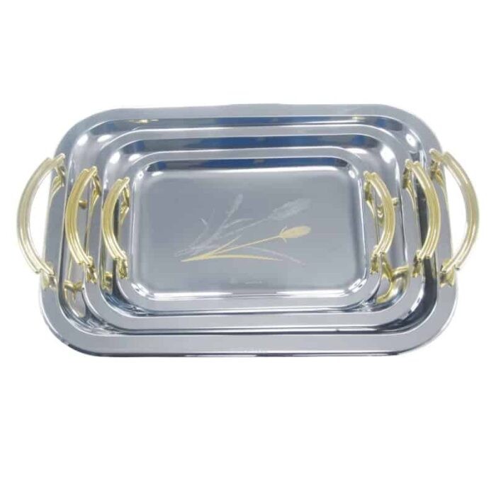 Set tavi Bohmann inox cu mânere aurii