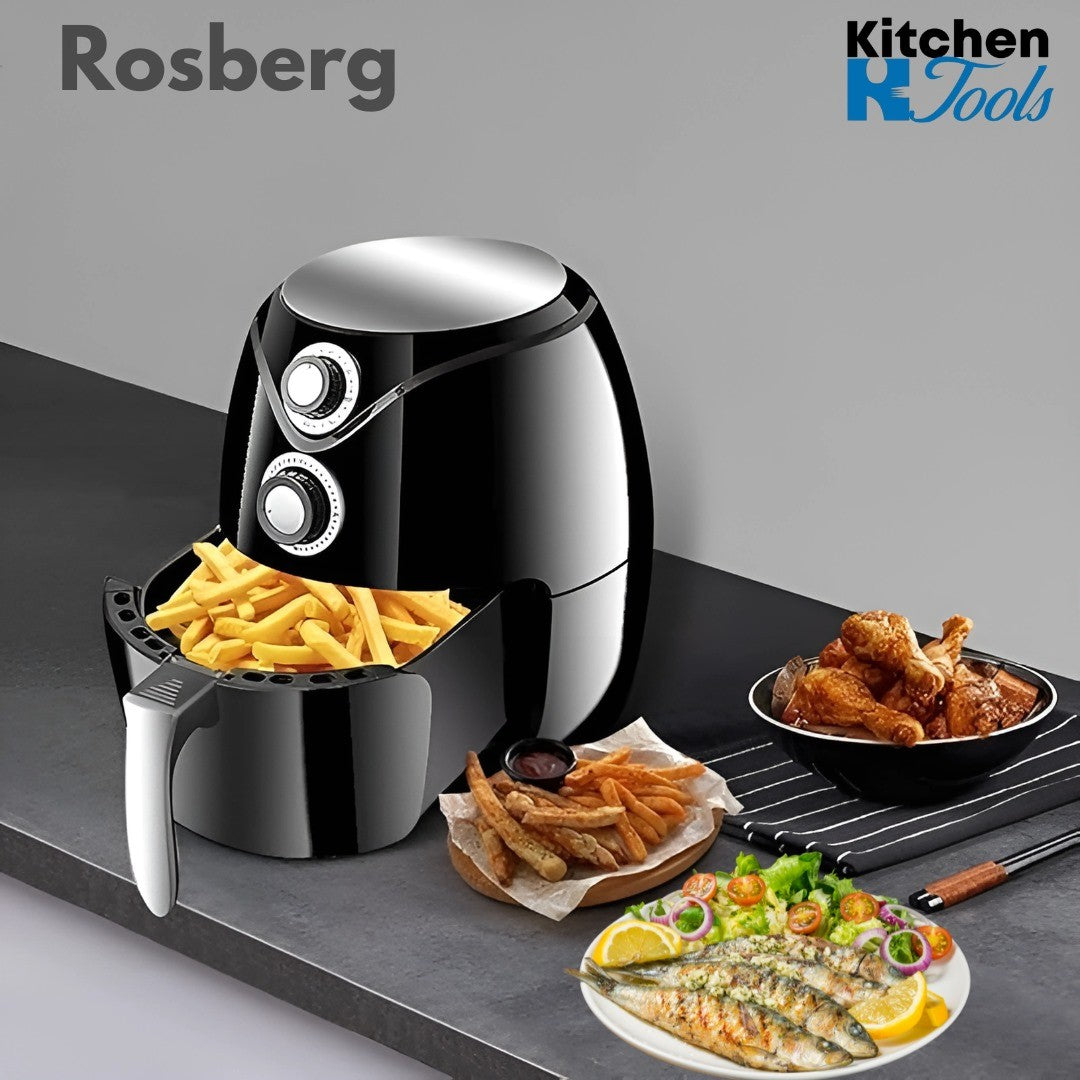 Friteuza Airfryer cu aer cald Rosberg, 1600W, Negru