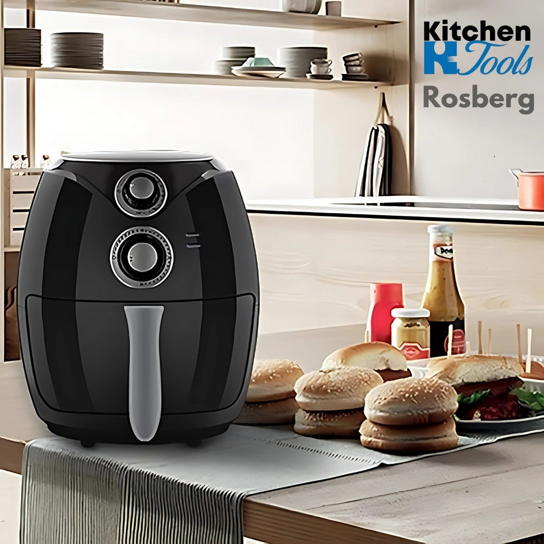 Friteuza Airfryer cu aer cald Rosberg, 1600W, Negru