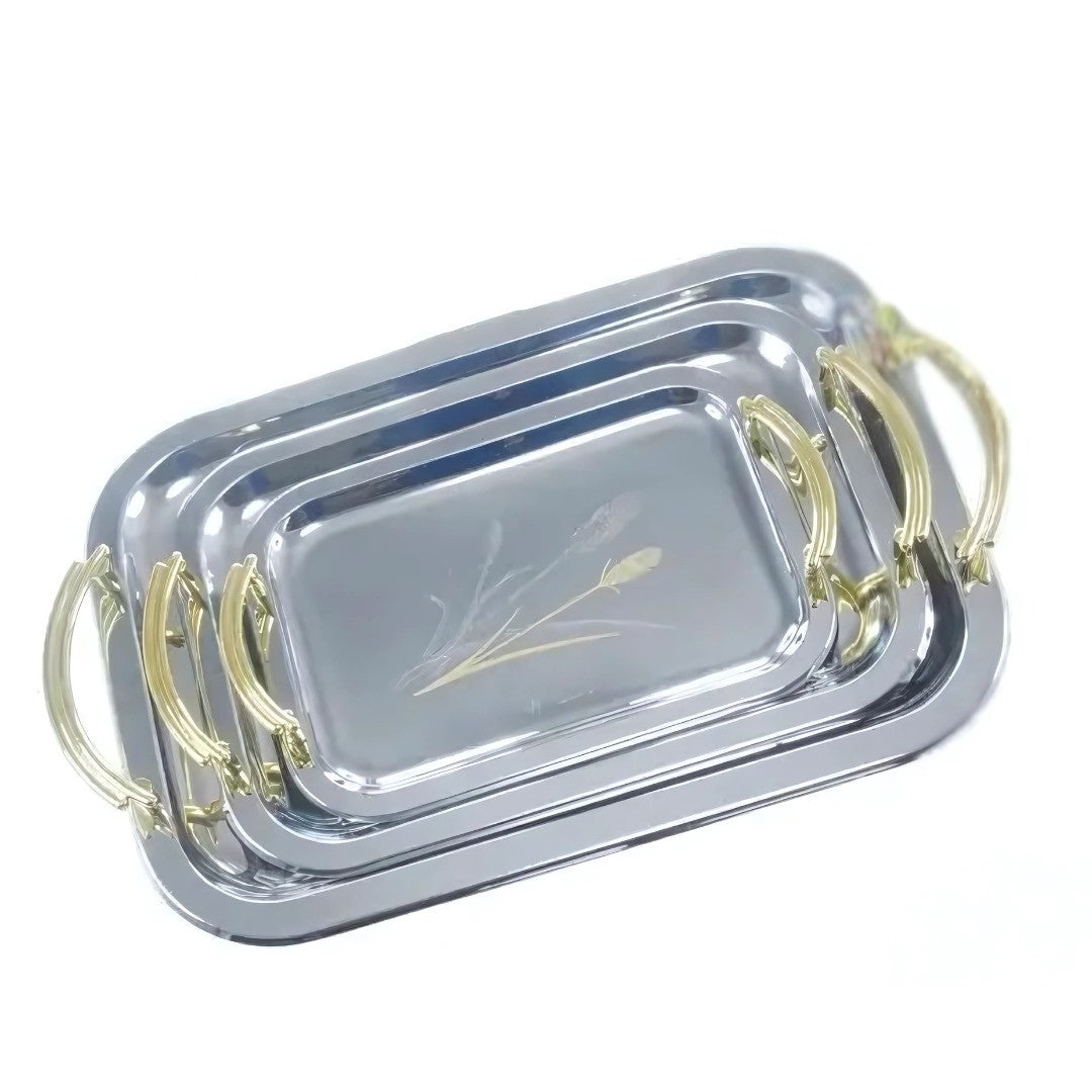 Set tavi Bohmann inox cu mânere aurii