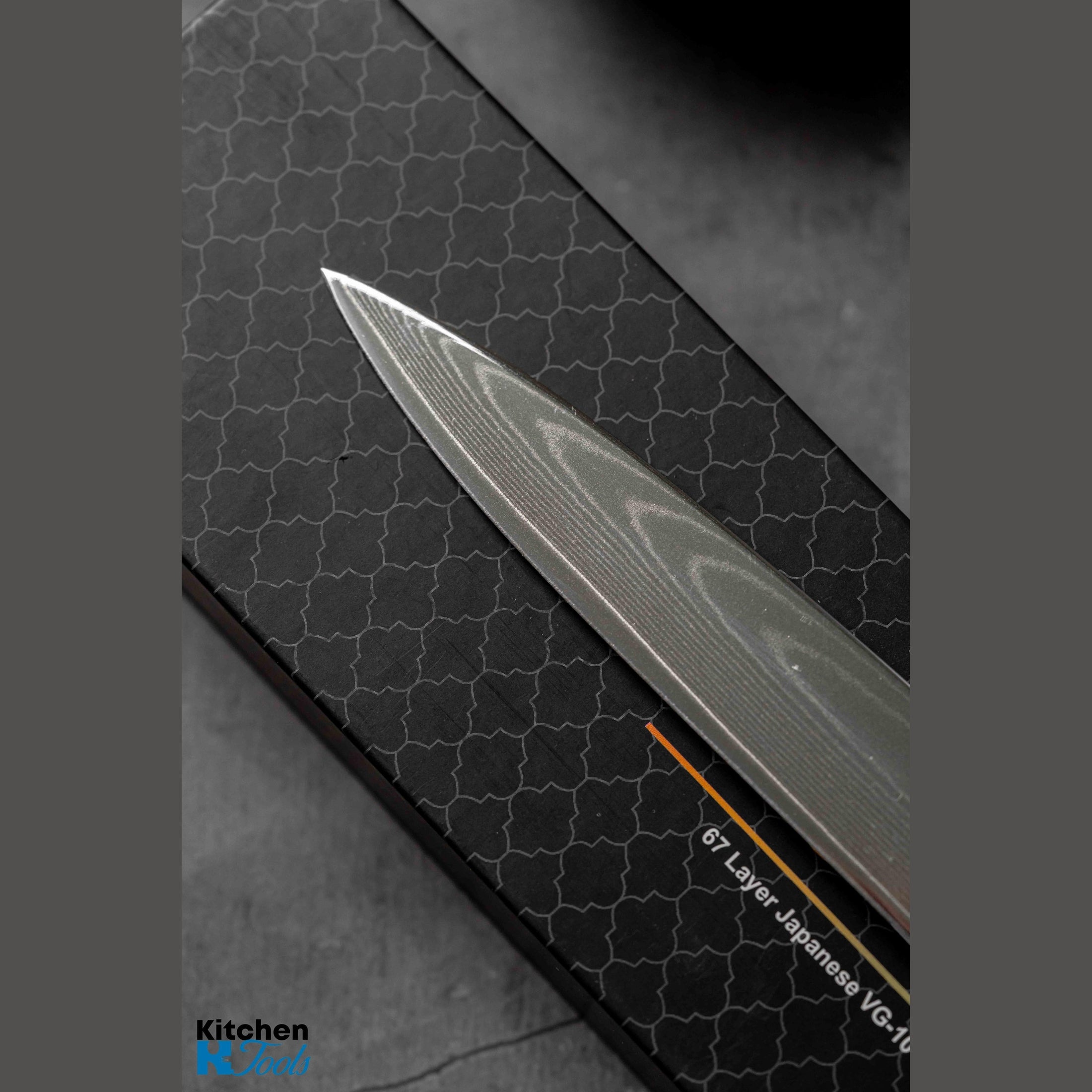 Cuțit Profesional Utilitar VG10, oțel Damasc, mâner pakka