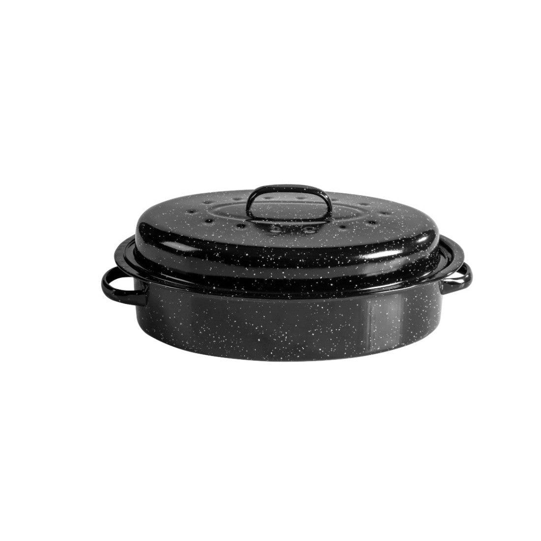 Roaster Emailat cu Marmură, Dimensiuni 42x32x10cm