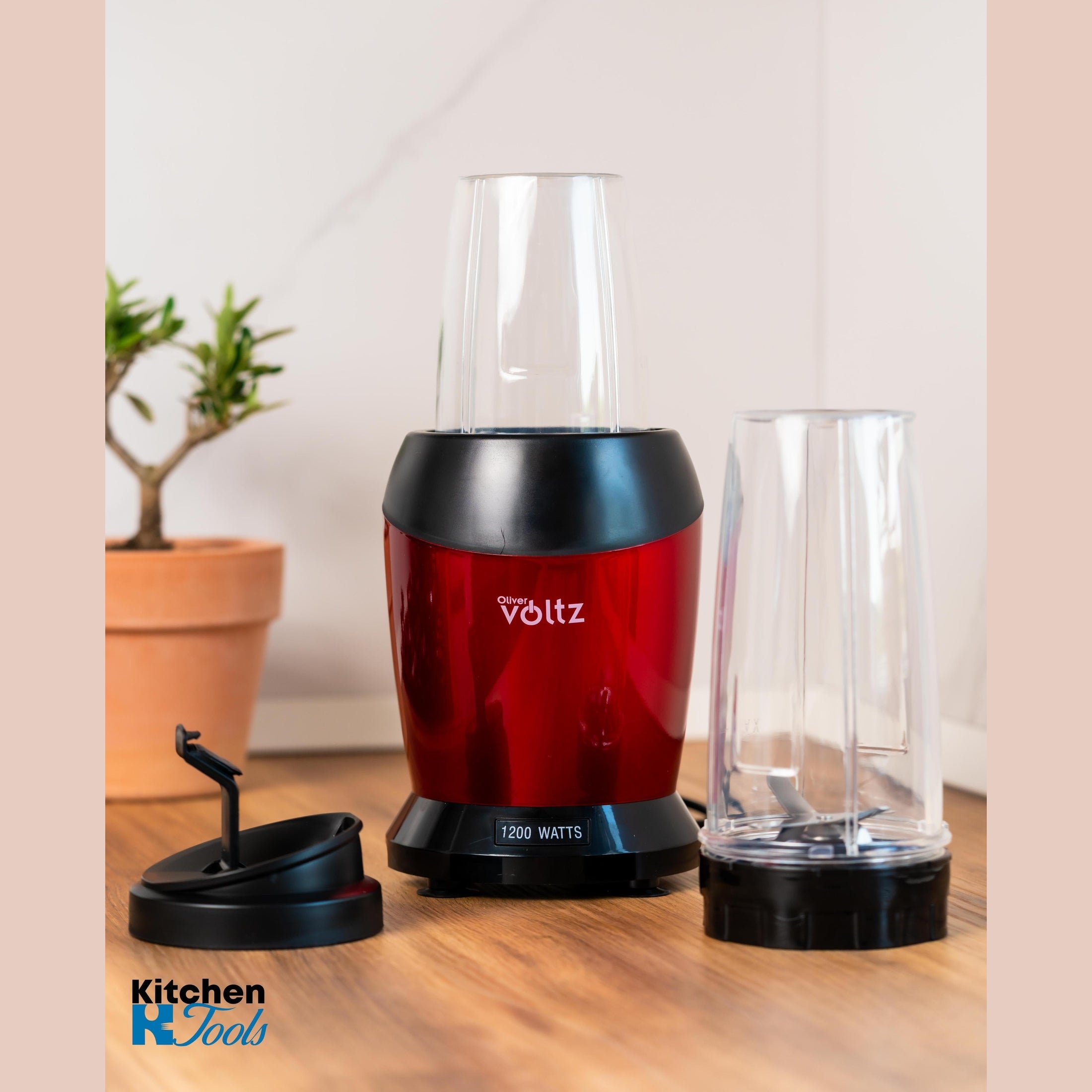 Blender multifuncțional Oliver Voltz, roșu, 1200W