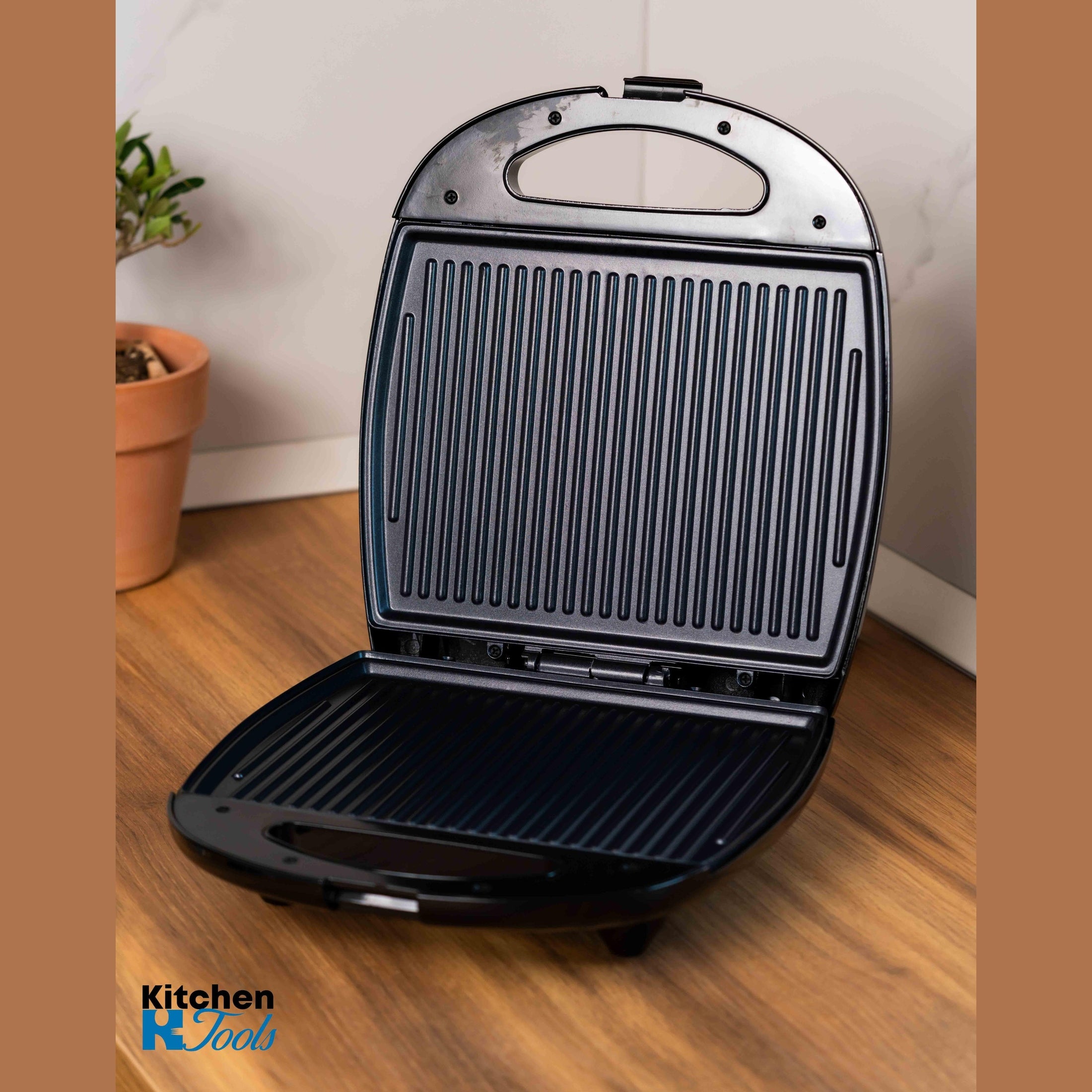 Aparat Sandwich Rosberg cu Plăci Antiaderente, Negru