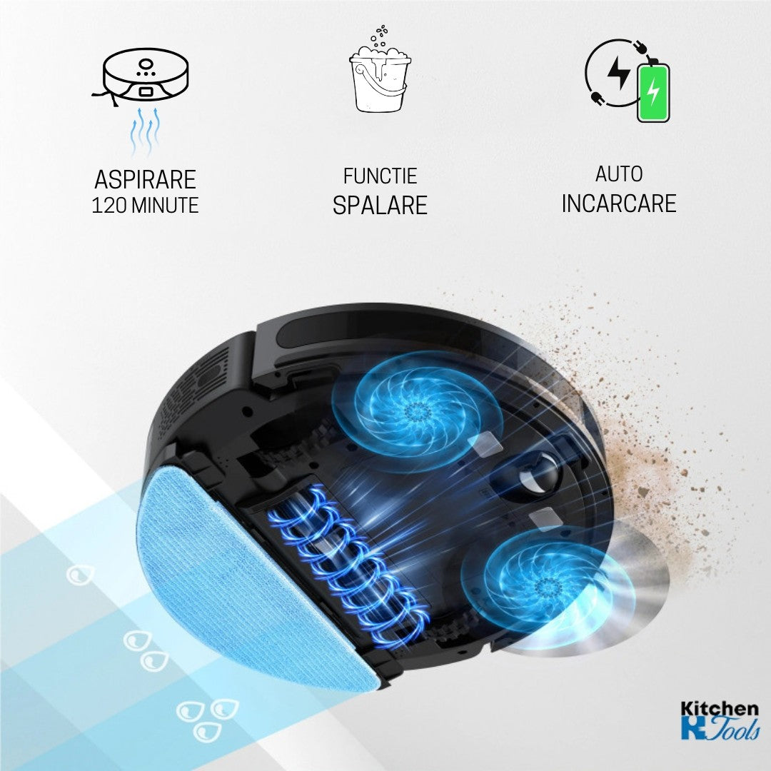 Oliver Voltz - Aspirator Robot 3 în 1 cu funcție MOP