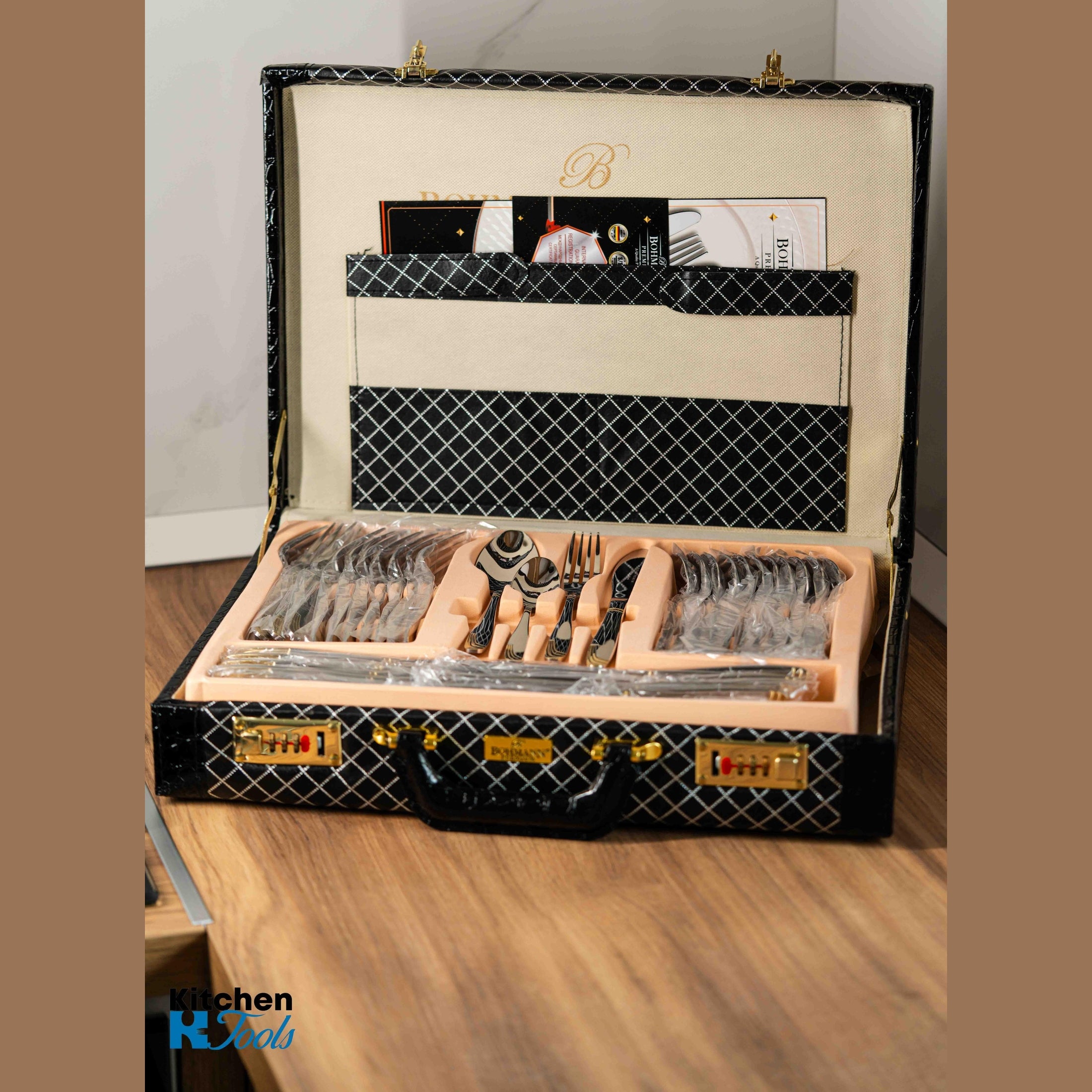 Set Tacâmuri Inox PREMIUM Bohmann 72 Piese, Auriu