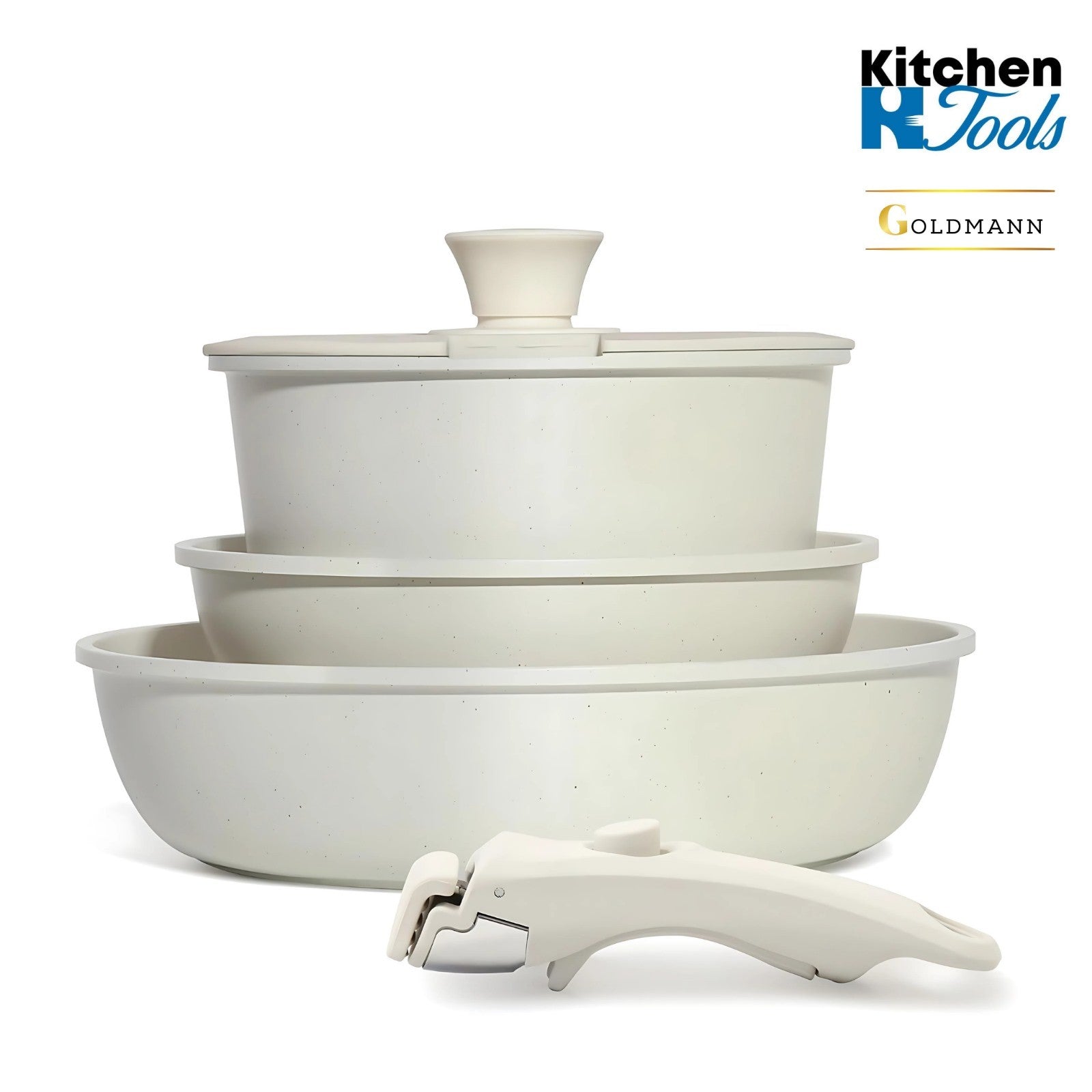 Set 5 Piese Aluminiu Goldmann cu Maner Detasabil