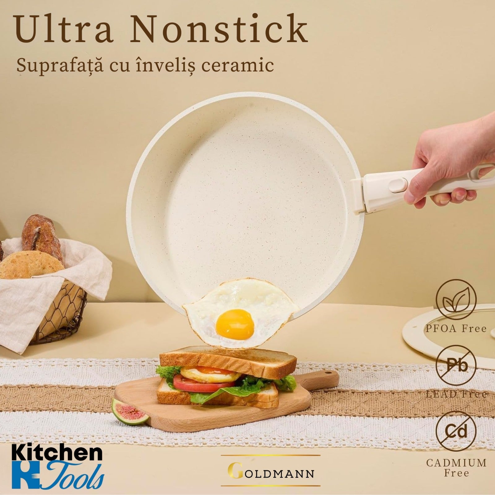 Set 5 Piese Aluminiu Goldmann cu Maner Detasabil