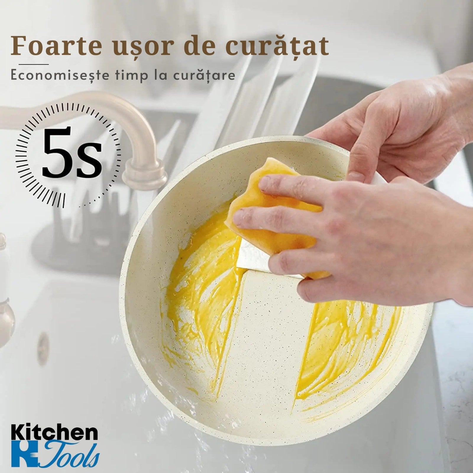 Set 5 Piese Aluminiu Goldmann cu Maner Detasabil