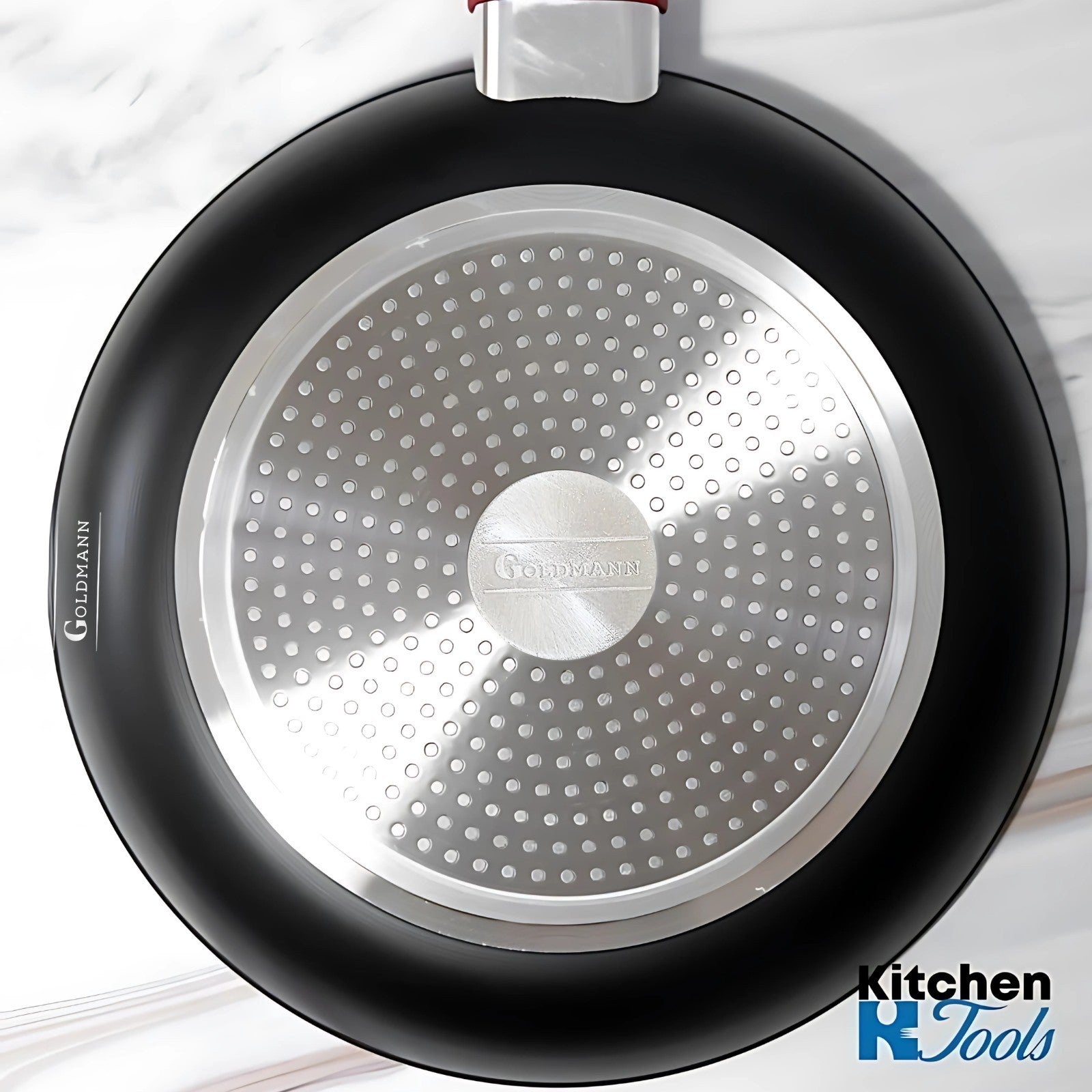 Tigaie Goldmann 26cm cu Capac, Interior Marmorat