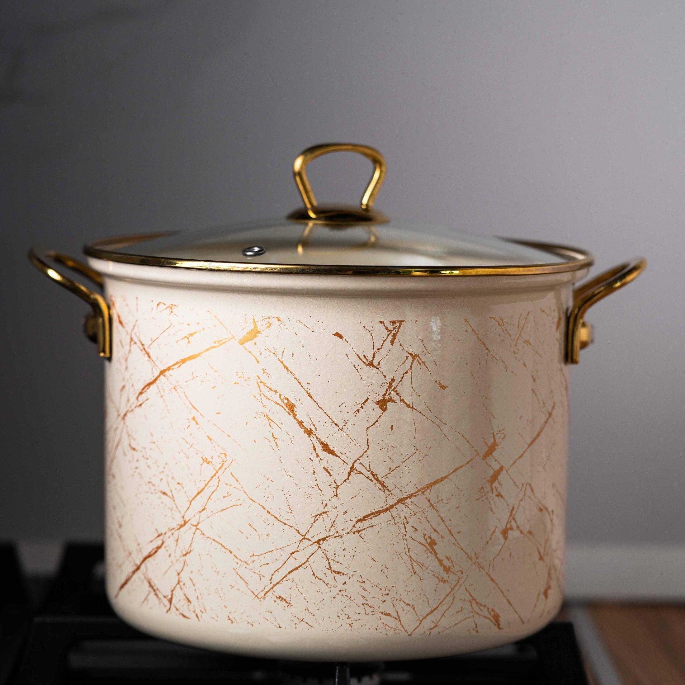 Oala emailată Goldmann cu capac, 11L, mânere titan