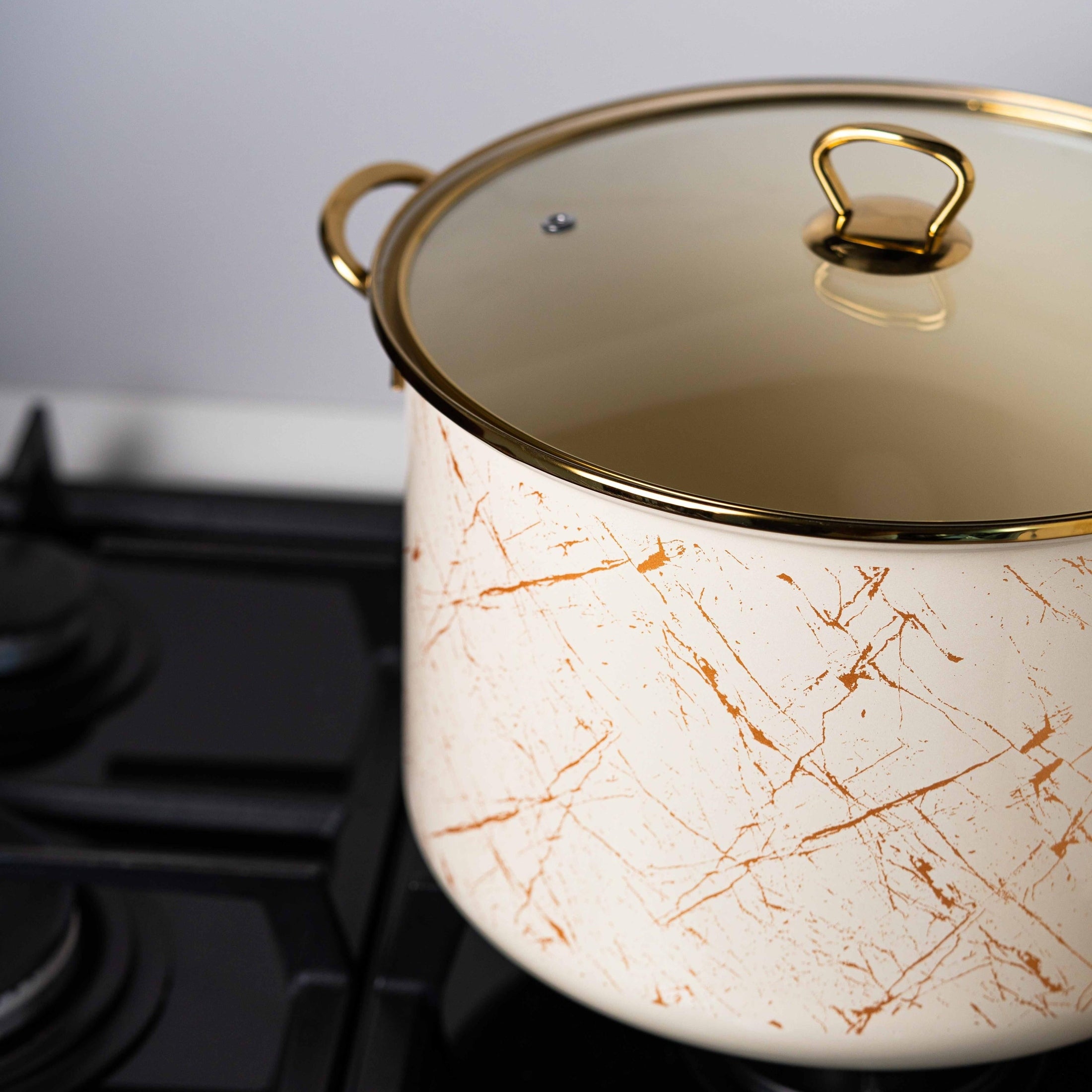 Oala emailată cu mânere titan, 22x18cm, capac 6L