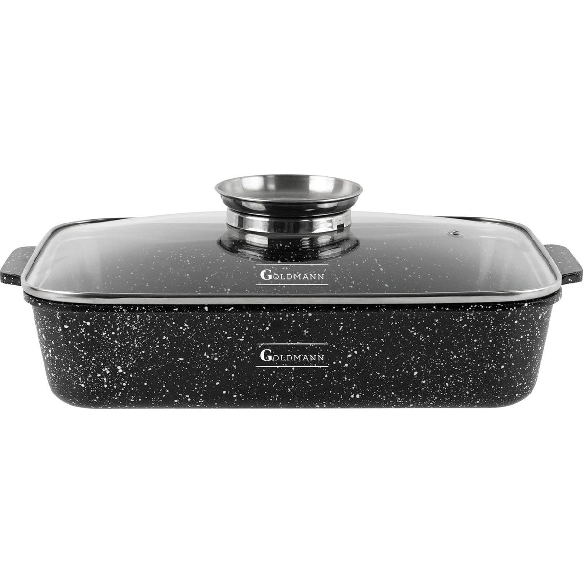 Roaster capac din sticla, 32x10.6cm, Interior din marmura, Temperatura de utilizare -20 pana la +220 ° C, 3 Straturi