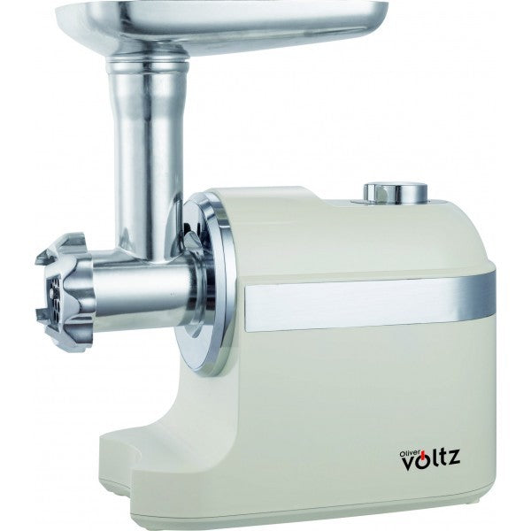 Mașina de tocat carne/suc rosii, 1600W, 2 Viteze, Funcție Reverse, 3 site pentru tocat, accesorii carnati, Oliver Voltz,