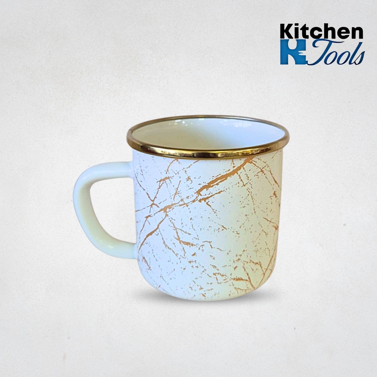 Cana Emailat 400ml Compatibil Inducție, Goldmann, bej, Maner Confortabil