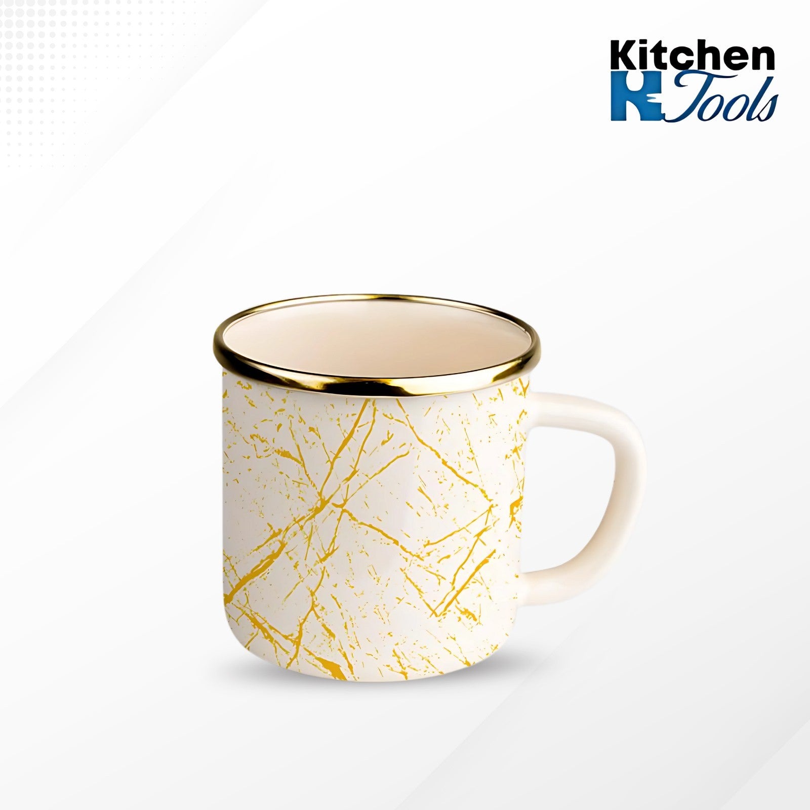 Cana Emailat 400ml Compatibil Inducție, Goldmann, bej, Maner Confortabil