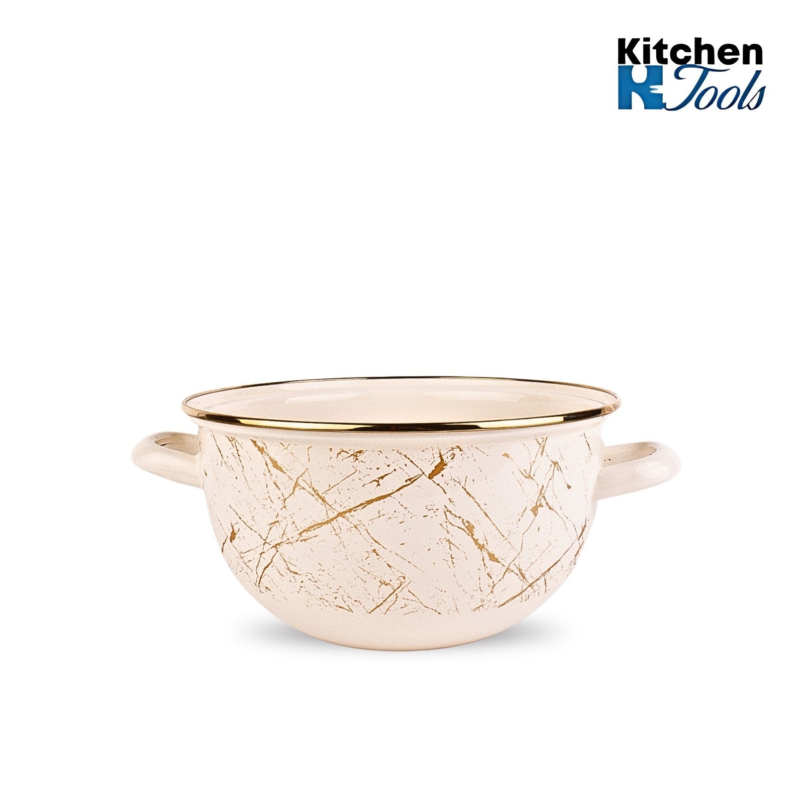 Bol emailat cu manere emailate BEJ  24X24CM, 5L