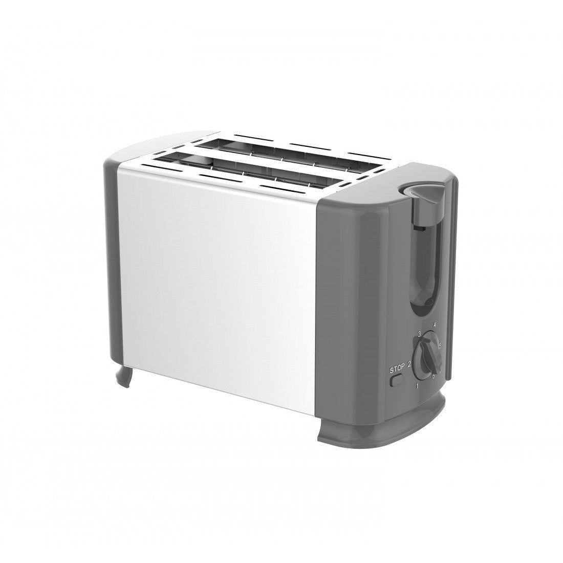 Prajitor pentru paine, 2 felii, 6 trepte rumenire, suprafata cooltouch, 700W, Rosberg, inox