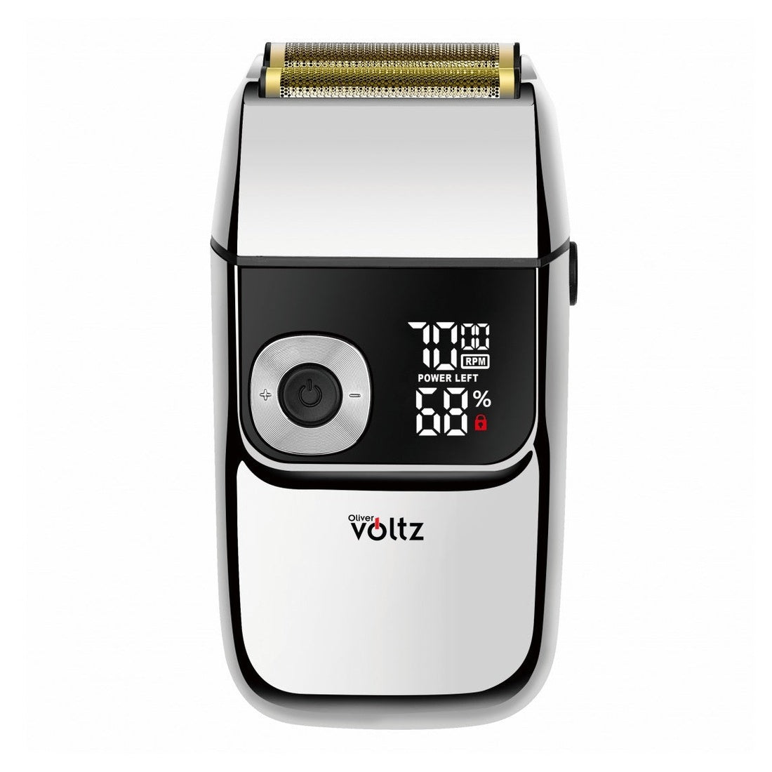 Aparat de ras 2 in 1, cu trimmer, 3 trepte de viteza, 5W, LCD, 1400mAh, rezistent la apa IPX4, Oliver Voltz, argintiu