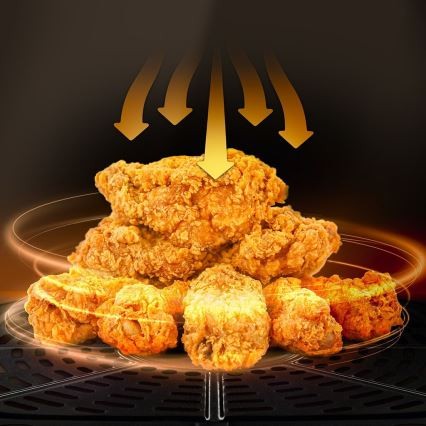 Friteuza cu aer cald Airfryer ClearView 12 in1, 1700W, 7 litri, 80°C - 200°C, timer 60 min, 12 programe, Oliver Voltz, negru