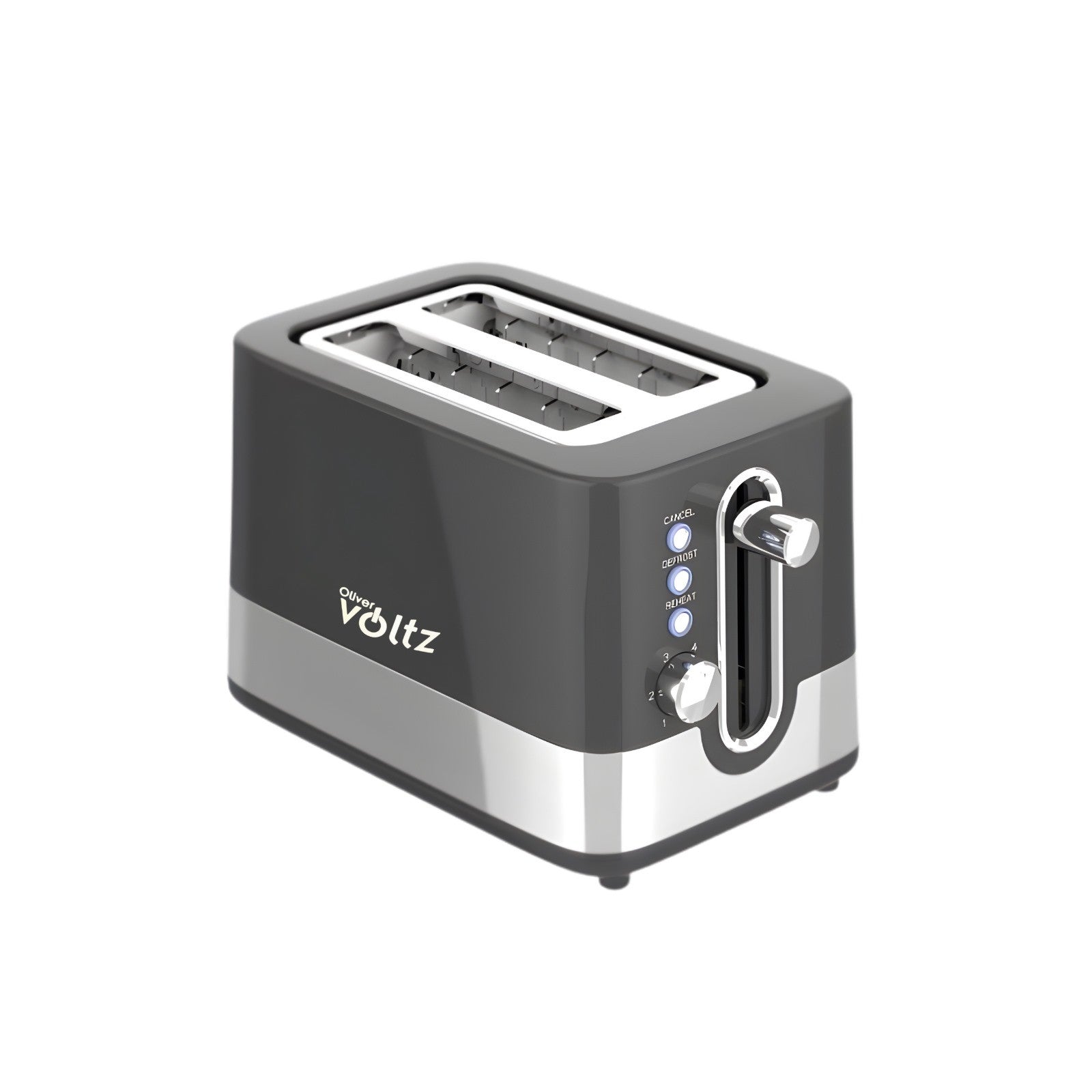 Prajitor de paine, 2 felii, 6 trepte, 800W, Cool Touch, control electronic, functie decongelare, Oliver Voltz, alb