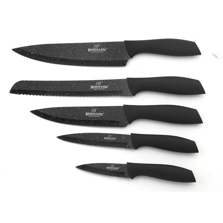Set 5 cuțite inox Bohmann cu suport acrilic