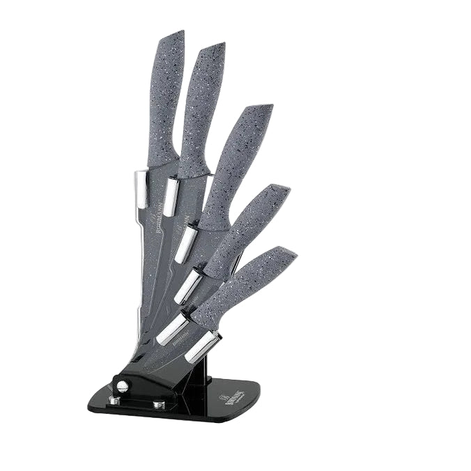 Set 5 cuțite inox cu suport Bohmann