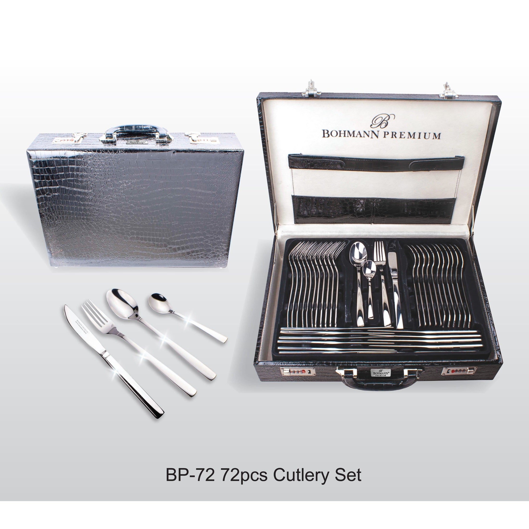 Set tacamuri Bohmann inox 18/10, 72 piese