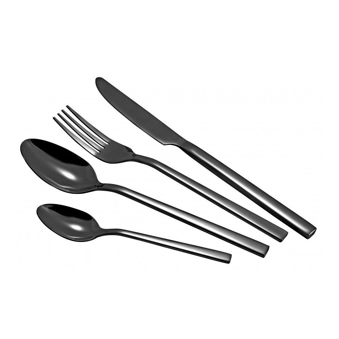 Set tacamuri inox 24 piese negru lucios Voltz