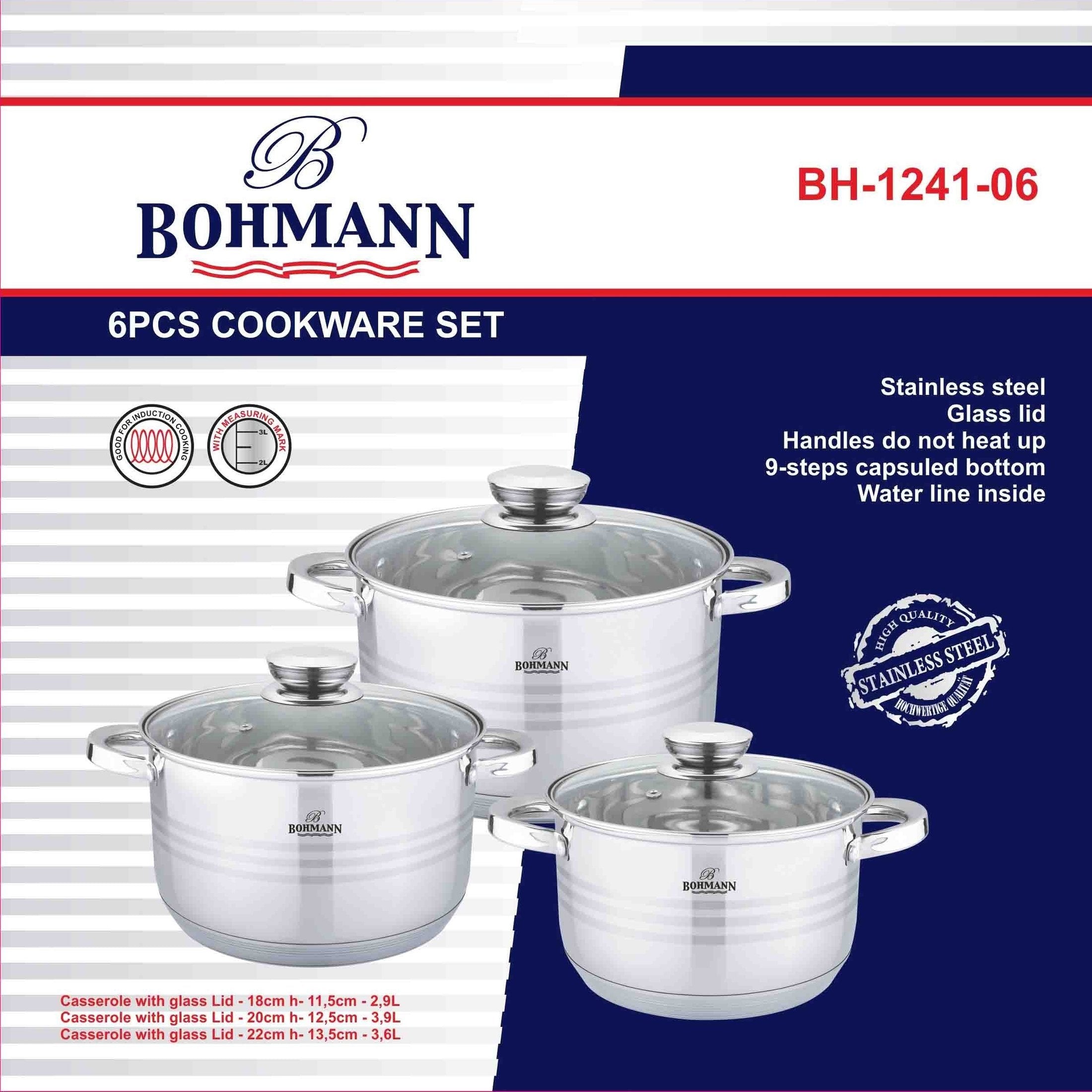 Set 3 Cratițe Inox cu Capac de la Bohmann