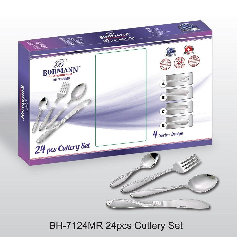 Set Tacamuri Bohmann, 24 Piese Argintiu