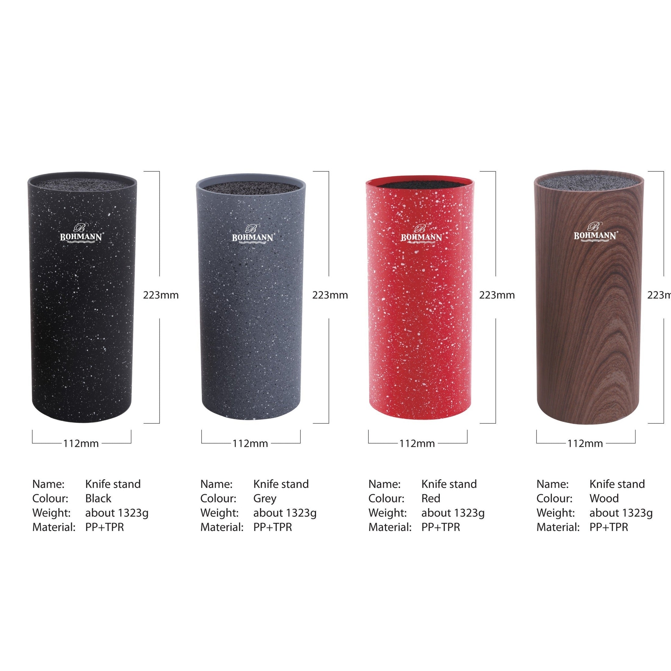 Suport Bohmann pentru cutite, marmorat rosu