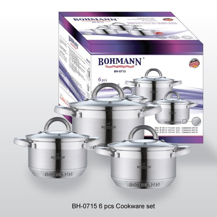 Set oale inox Bohmann cu capace de sticla