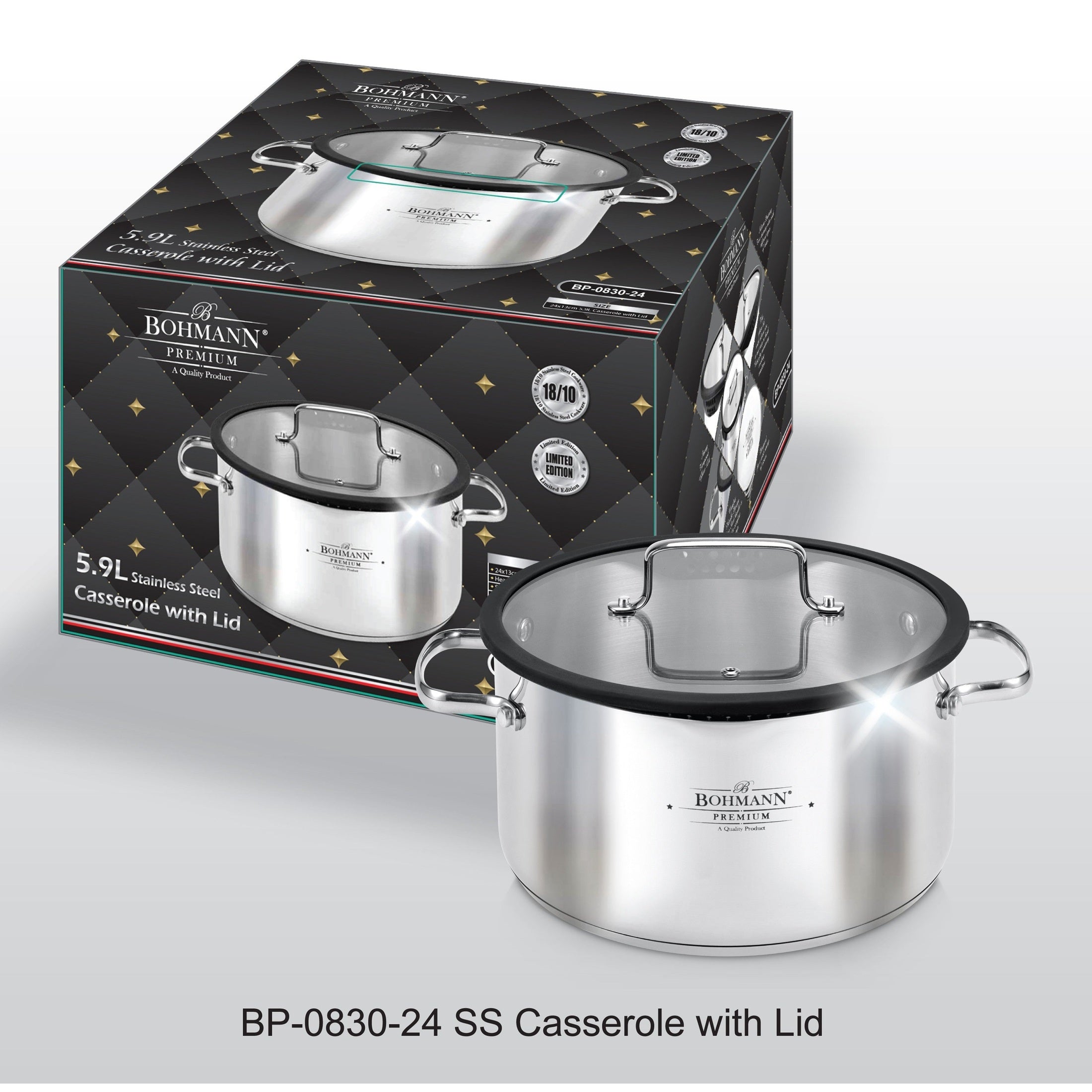 Cratita Bohmann Premium din inox 18/10, 5.9 litri