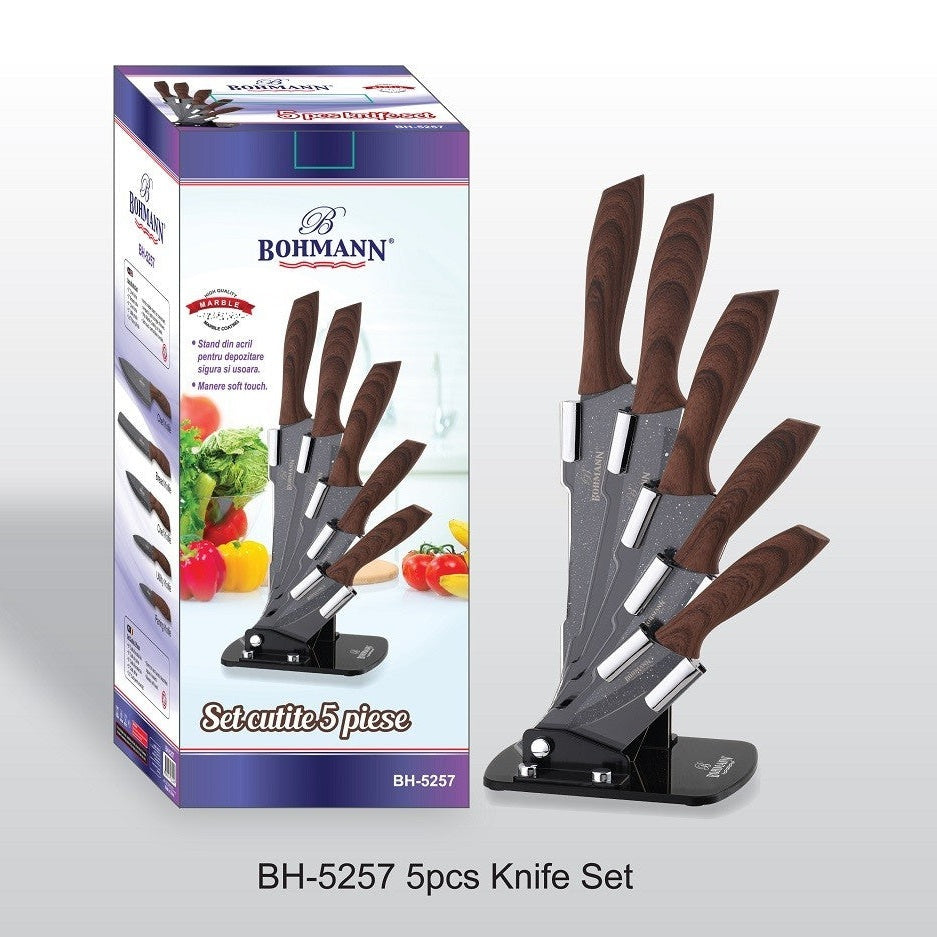 Set cuţite inox cu suport acrilic Bohmann