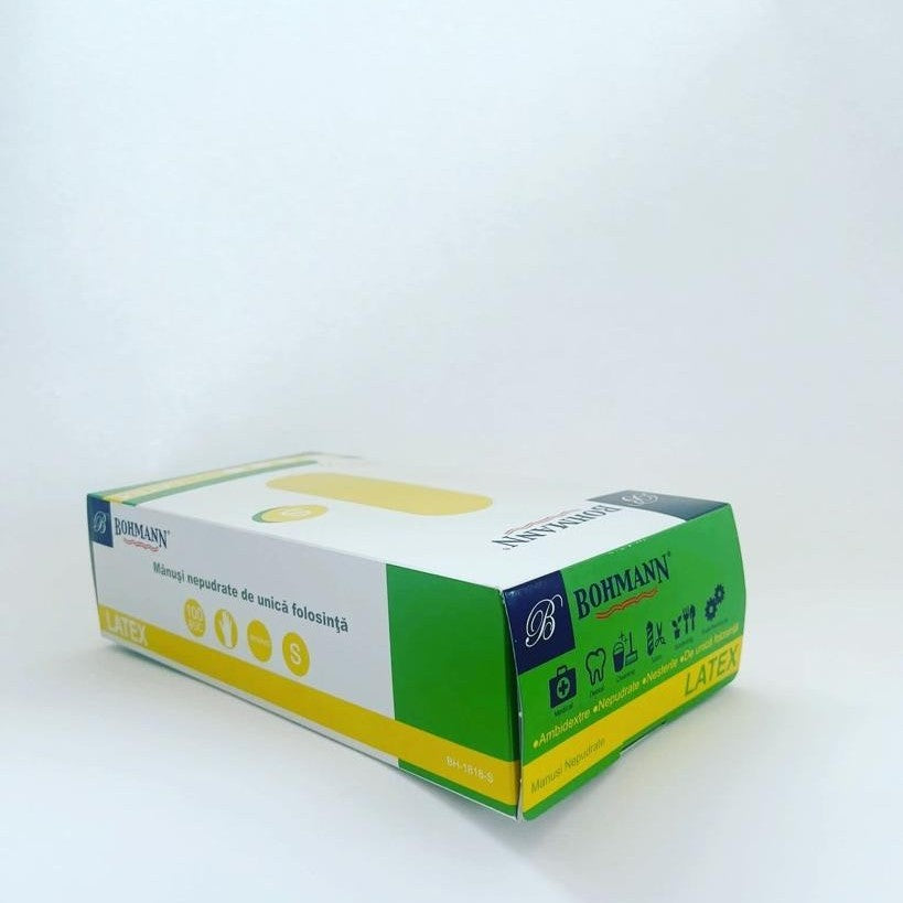 Mănuși Latex Premium Nepudrate, 100buc, S
