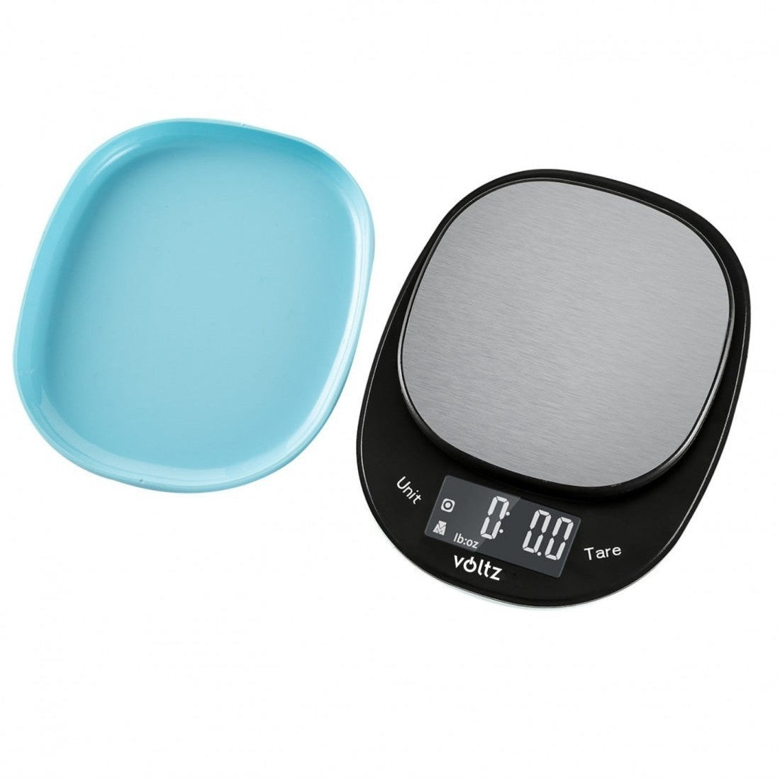 Cantar bucatarie Voltz cu bol, albastru/negru, 5 kg