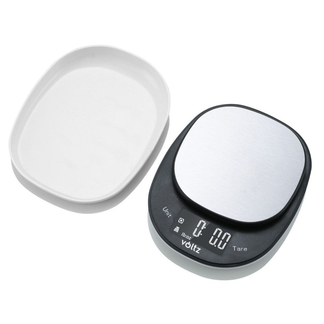 Cantar de bucatarie Voltz cu bol alb/negru 5 kg
